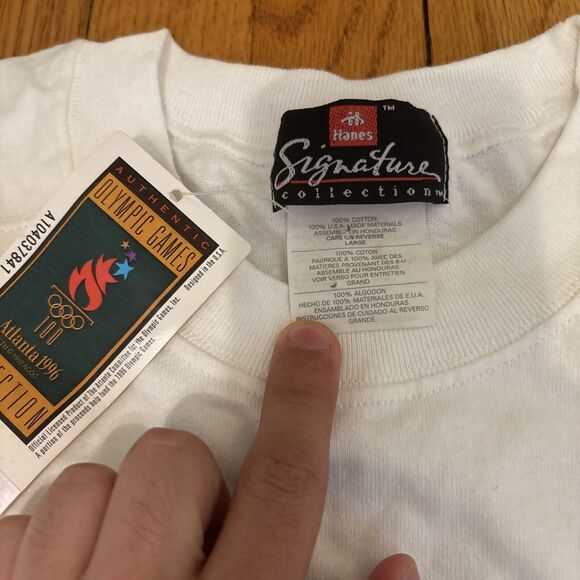 VINTAGE 1996 Centennial Olympic Games Atlanta Hanes Adult Large New See Pics - Picture 3 of 6